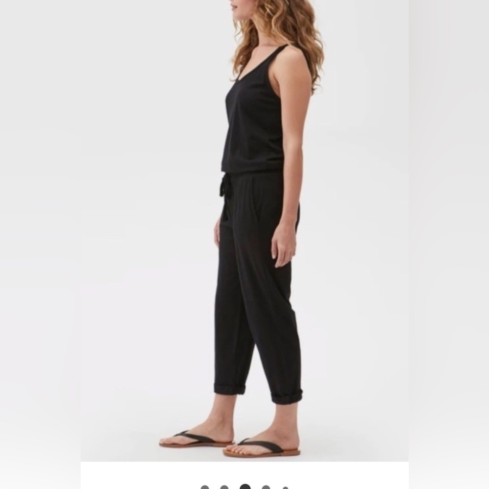 Michael Stars Tank Jumpsuit in Black Comfy Soft Stretch Size Small EUC - Picture 3 of 10
